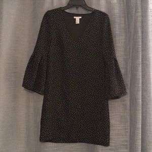 H&M polka dot dress with bell sleeves